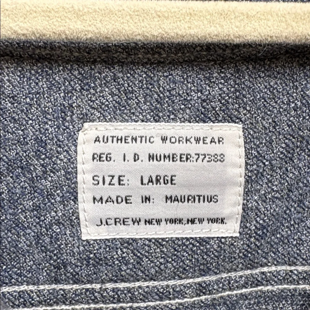 J. Crew Authentic Workwear Gray Button‎ Down Shirt Size Large